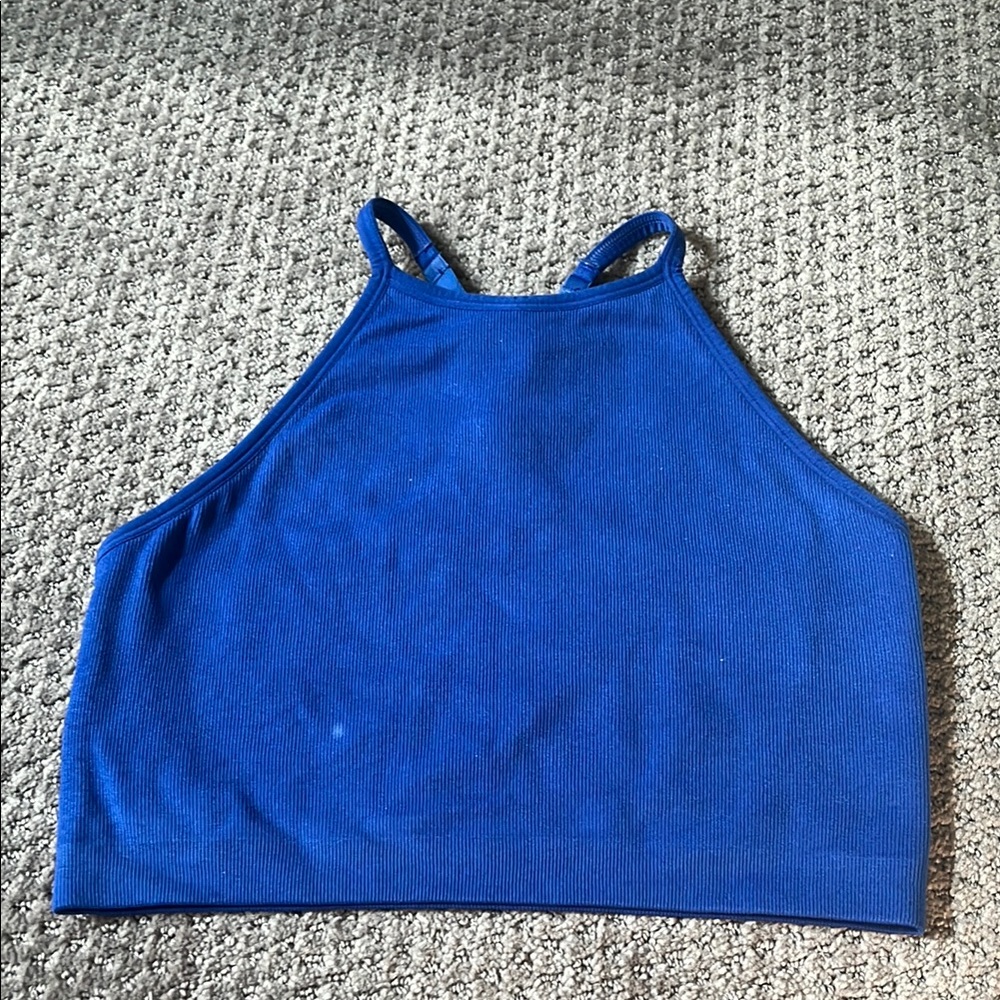 Forever 21 Blue High Neck Sports Bra
